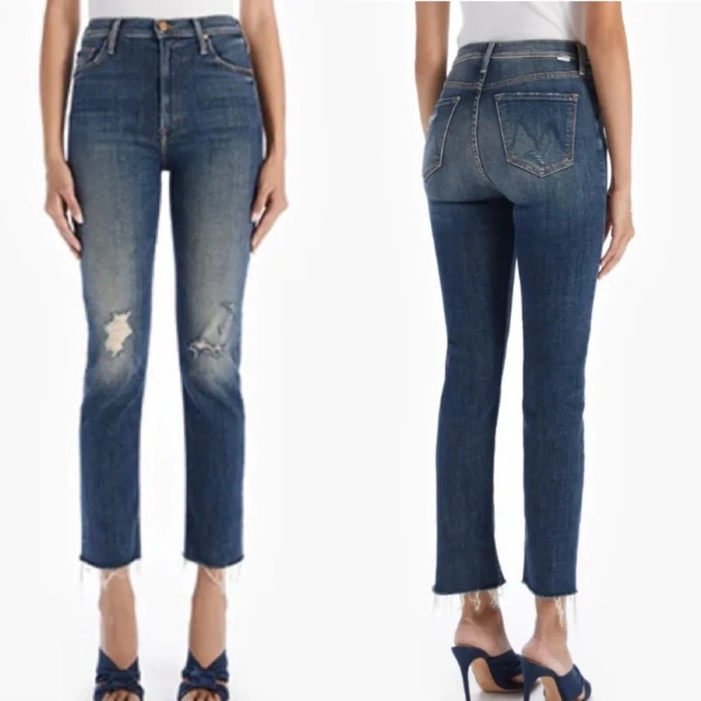 Mother Denim High Waisted Rider Ankle Fray in Wicked Wildflower Size 25